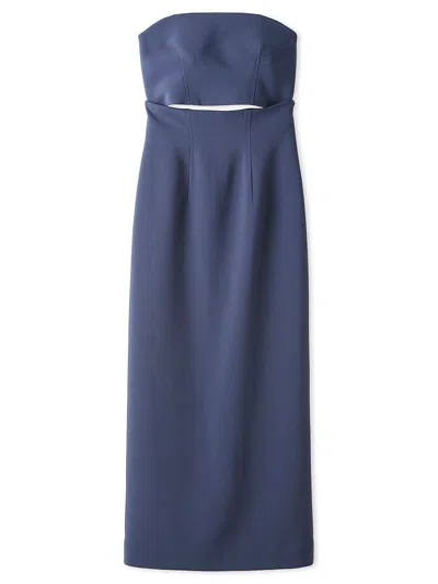 Snidel Strapless Cutout Maxi Dress In Blue