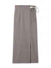 Snidel String  High Waisted Maxi Skirt With Slit In Gray