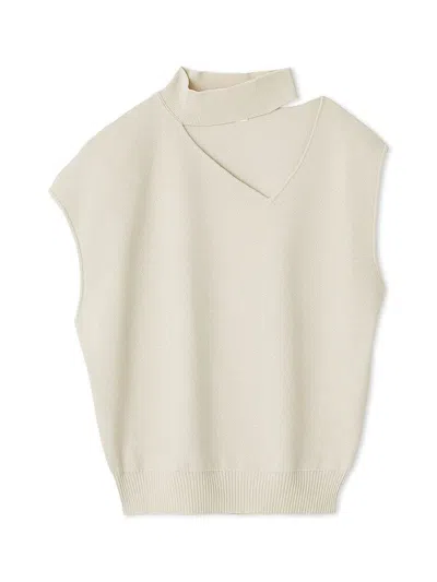 Snidel Sustaina Asymmetry Sleeveless Pullover In Neutral