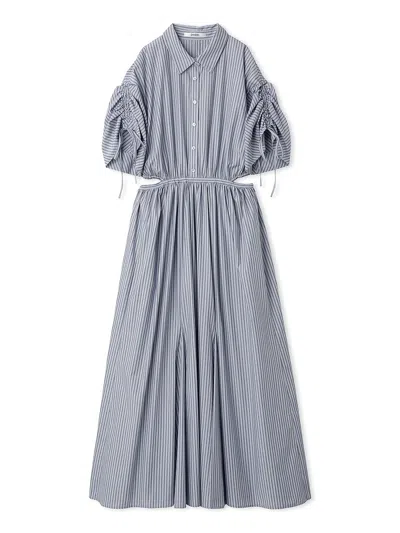 Snidel Sustainable Back Slit Maxi Shirt Dress In Gray