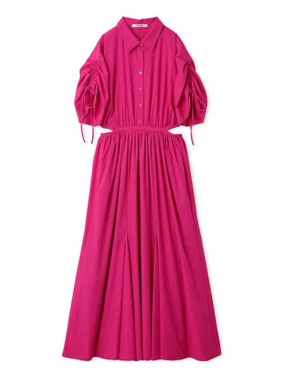 Snidel Sustainable Back Slit Maxi Shirt Dress In Pink