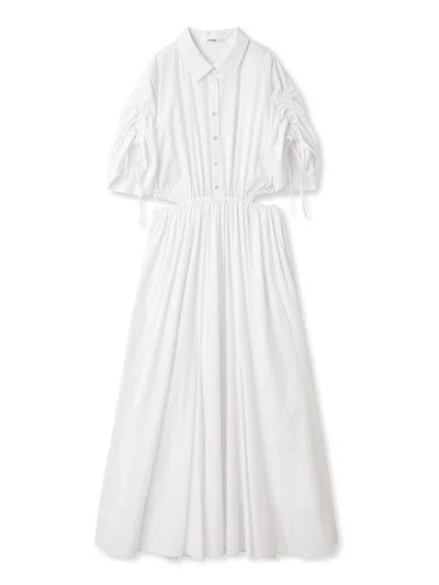 Snidel Sustainable Back Slit Maxi Shirt Dress In White