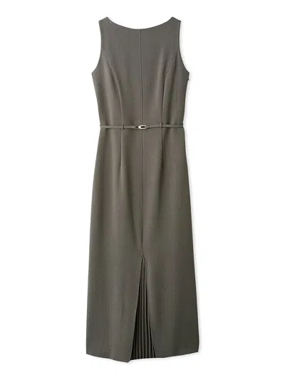 Snidel Sustainable Belted I-line Dress In Neutral