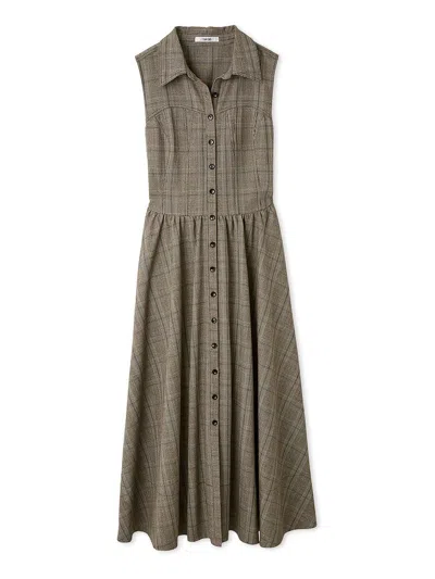 Snidel Sustainable Corset Detail Shirt Dress In Multi