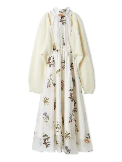 Snidel Sustainable Flower Motif Dress × Bolero Set In Neutral