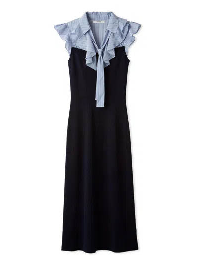 Snidel Sustainable Frill Collar Layered Dress In Multi