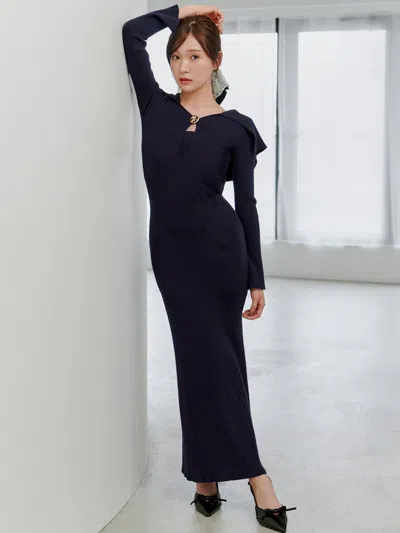 Snidel Sustainable Front Design Knit Dress In Multi