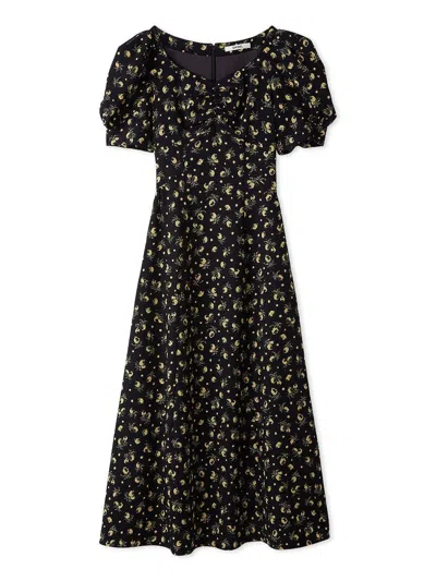 Snidel Sustainable Fruit Print Dress In Blue