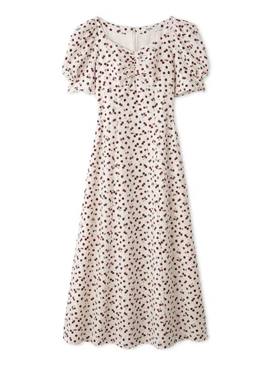 Snidel Sustainable Fruit Print Dress In White