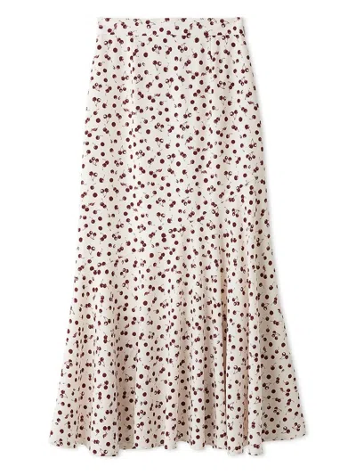 Snidel Sustainable Fruit Print Mermaid Skirt In White