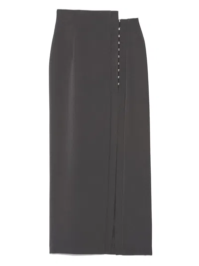Snidel Sustainable High Slit Max Skirt In Black