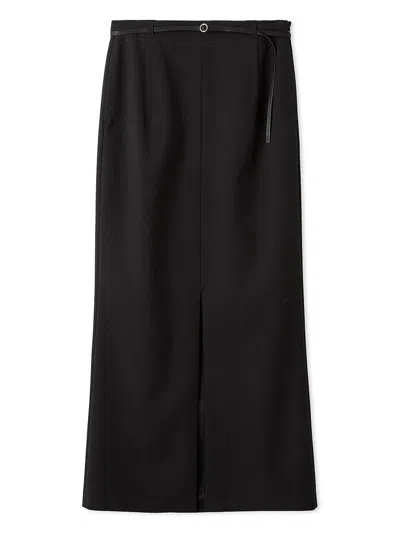 Snidel Sustainable High-waisted Maxi Pencil Slit Skirt In Black