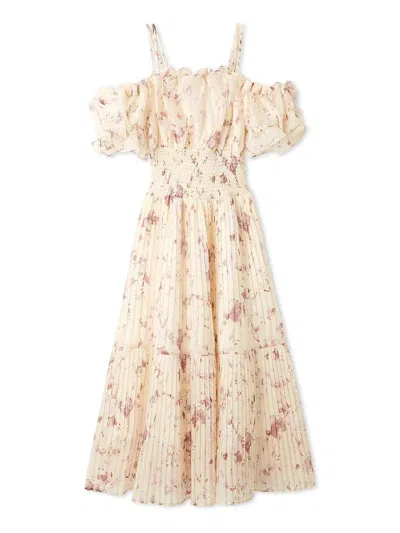 Snidel Sustainable Off-shoulder Gathered Dress In Pink