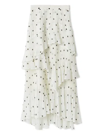 Snidel Sustainable Pleated Tiered Skirt In White
