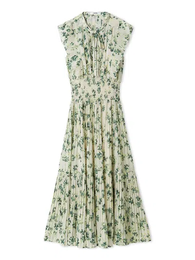 Snidel Sustainable Ruffle-detail Dress In Green