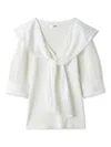 Snidel Sustainable Scarf Blouse Docking Pullover In Neutral