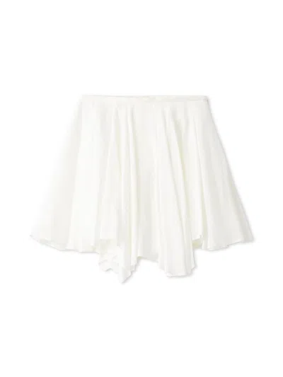Snidel Sustainable Sheer Irregular Hem Skort In White