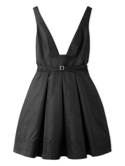 Snidel Taffeta Trendy Layered Mini Dress In Black