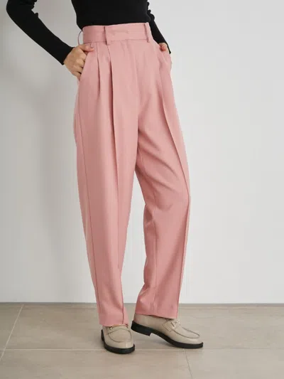 Snidel Tapered High Waist Tuck Pants In Pink
