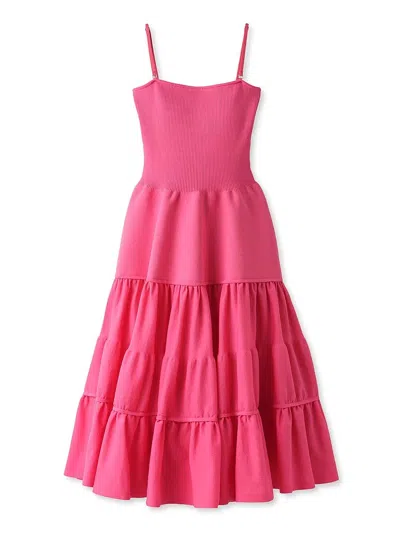 Snidel Tube Knit Tiered Dress In Pink