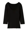 Snidel U-neck Simple Rib Knit Pullover In Black