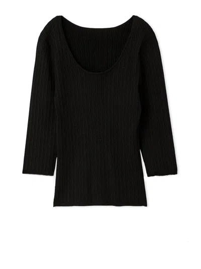 Snidel U-neck Simple Rib Knit Pullover