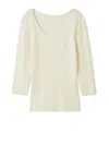 Snidel U-neck Simple Rib Knit Pullover In Neutral