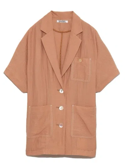 Snidel V Neck Collar Tops In Orange