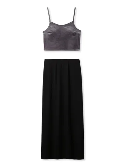 Snidel Velour Cami & Maxi Skirt Coordinates Set In Multi