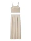 Snidel Velour Cami & Maxi Skirt Coordinates Set In Neutral