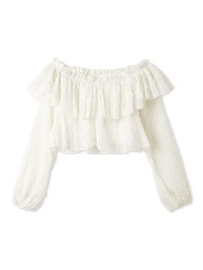 Snidel Vintage-inspired Layered Ruffle Top