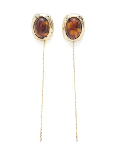 Snidel Vintage-inspired Motif Earrings In Brown