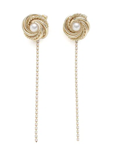 Snidel Vintage-inspired Motif Earrings In White