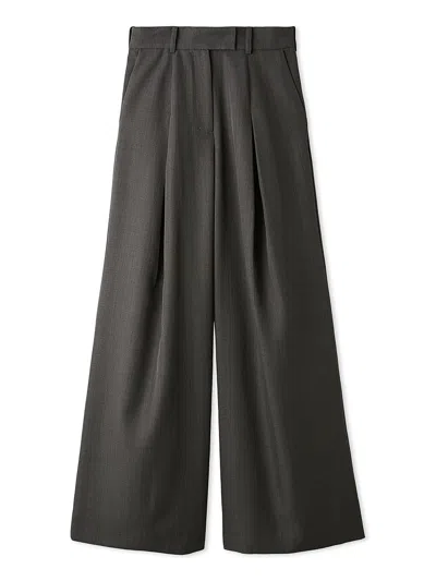 Snidel Washable Tucked Wide-leg Pants In Gray