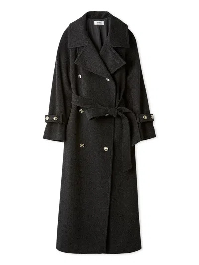 Snidel Wool Cashmere Stand Collar Coat In Black