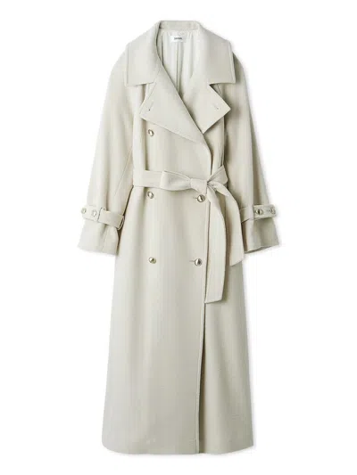 Snidel Wool Cashmere Stand Collar Coat In Gray