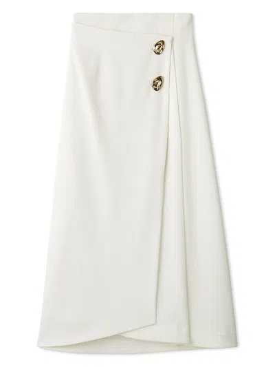 Snidel Wrap-pleat Skirt In White