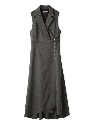 Snidel Wrap Tailored Jumper Skirt In Gray