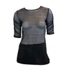 Snider Women's Black Biscuit Short Sleeve Top In Black