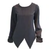 Snider Women's Black / Blue Roosevelt Top In Black/blue