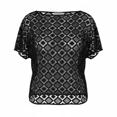 Snider Women's Black Diamond Lace Top