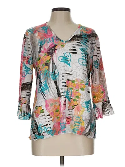 Pre-owned Sno Skins 3/4 Sleeve Blouse In Gray