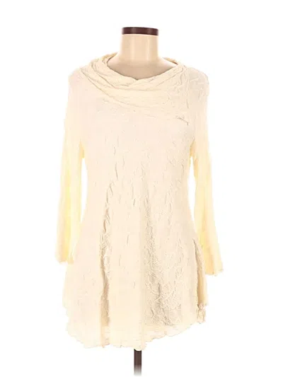 Pre-owned Sno Skins 3/4 Sleeve Top Ivory Cowl Neck Tops
