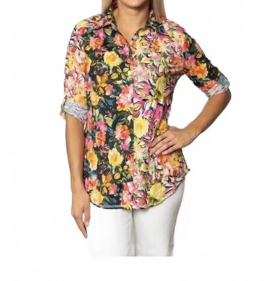 Sno Skins Combo Button Shirt In Sassy/garden Party In Brown