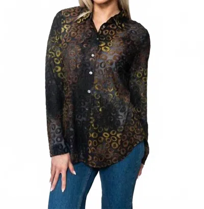 Sno Skins Eyelash Long Sleeve Blouse In Eclipse In Multi