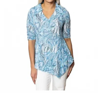 Sno Skins Johnny Collar Blouse In Surf In Blue