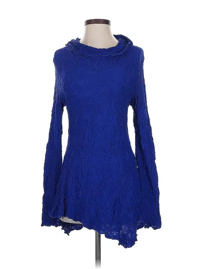 Pre-owned Sno Skins Long Sleeve Top Blue Cowl Neck Tops