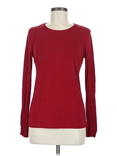 Pre-owned Sno Skins Long Sleeve Top Burgundy Crew Neck Tops