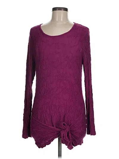 Pre-owned Sno Skins Long Sleeve Top Purple Scoop Neck Tops