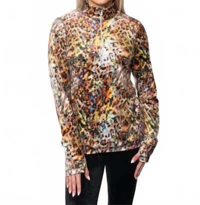 Sno Skins Soft Microfleece Quarter Zip Top In Multicolor